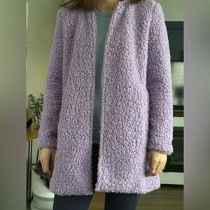 Lavender Teddy Jacket - Women's Plush Snap-Front Coat